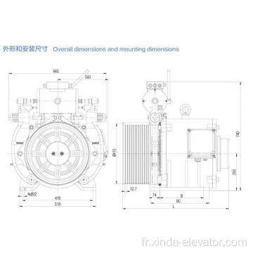 Double enveloppe ascenseur sans engrenage de Machine de Traction avec frein